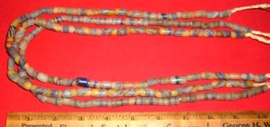 (3) Strands of Sand-Cast Glass Trade Beads From Ghana, Collectible African Beads - Picture 1 of 3
