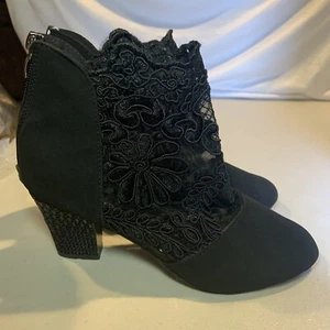 Black Heel Booties Women Europe Size 38 [N3] - Picture 1 of 8