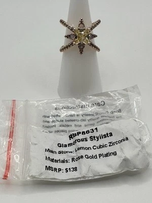 Bomb Party Talla 7 RBP8631 Glamoroso Estilista Limón Circonita cúbica Chapado en Oro Rosa Foto 1 de 3