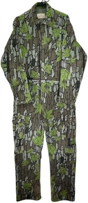 Red Head Treebark Camo Full Body Coveralls Hunting USA Sz L Vintage Greenleaf - Image 1 of 4