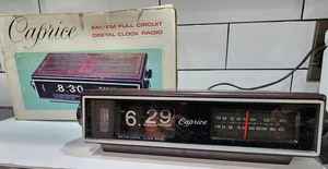 Caprice Flip Alarm Clock with AM FM Radio - Model RI-220 WORKS! - Picture 1 of 5