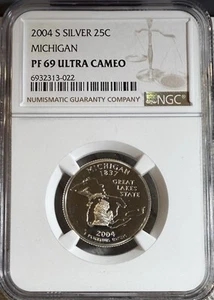 2004 S Silver Statehood Quarter 5-coin Set NGC PF 69 ULTRA CAMEO - Picture 1 of 10