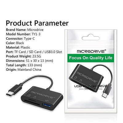 Adaptateur Carte pour Samsung TF/CF/SD Support Carte Léger et Portable - Photo 1/4