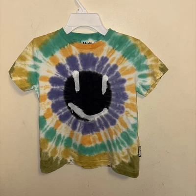 Molo Roxo Boy’s 6 Years 116 cm Tie - Dye T - Shirt A Multi Happy Print  - Image 1 of 4