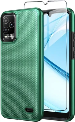 MOCOTTO for BLU View 5 Pro Phone Case with Tempered Glass Screen Dark Green