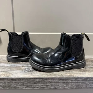 Dr Martens Schwarz Lackleder Seitenreißverschluss Chelsea Boots Kinder Größe UK 10 EUR 28 - Bild 1 von 7