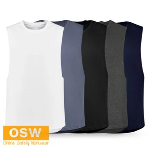 Mens Sleeveless Tee CASUAL Singlet Tank Top Black, Navy, White, Blue, Charcoal - Picture 1 of 18