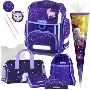 Schneiders ERGOLITE -COSMIC GIRL- Unicorn LED-Ranzen-Set 12tlg. SPORTTASCHE TÜTE - Bild 1 von 7