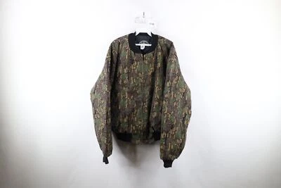 Vtg 90s Streetwear Mens 2XL Faded Trebark Camouflage Quilted Bomber Jacket USA - Image 1 of 4
