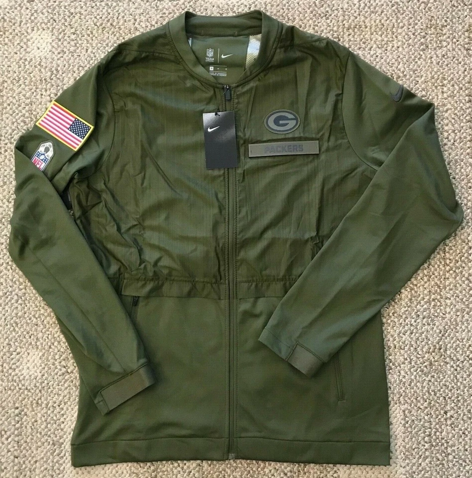 Nike Salute to Service Full Zip Jacket NFL Green Bay Packers Men's Small S