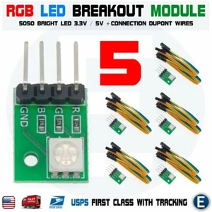 5 piezas módulo de ruptura LED RGB 5050 3,3 V/5 V + 4 cables Dupont para Arduino EE. UU. - Imagen 1 de 8
