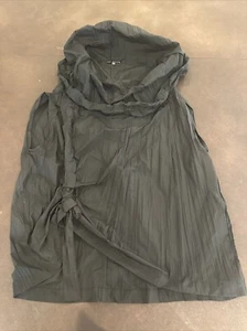 Kozan Black Textured Cowl Neck Pull Top Size L Large  Ships Fast Wire In Neck - Picture 1 of 10