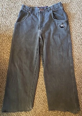 Jeans Vintage Y2K JNCO Bulldog 8 Bolas Negro BAGGY Vaqueros Sueltos 34Wx34L Pierna Ancha Foto 1 de 4