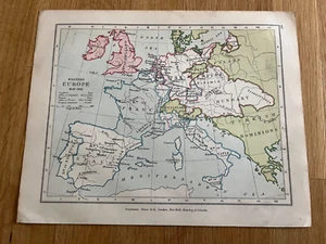 1910 gardiners atlas map - western europe may 1702 - Picture 1 of 3