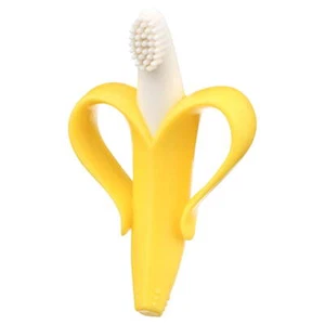 Silicone infant Training Toothbrush - Yellow, ages 0-12 months - Picture 1 of 3