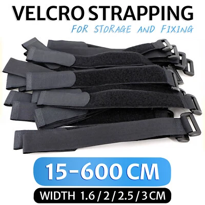 Hook and Loop Nylon strap strapping Cable Ties with buckle Band luggage Strap - Image 1 of 4