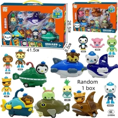 Kids Octonauts Barnacles Kwazi Peso Dashi Action Figures Shield Model Doll Set