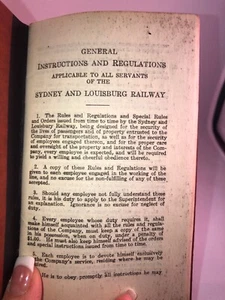 RAILROAD 1925 Canadian Sydney Louisburg Rail Employee Booklet - Bild 1 von 7