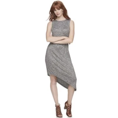 Платье-футляр Juicy Couture размер большой серый асимметричный подол миди с кристаллами - Изображение 1 из 4