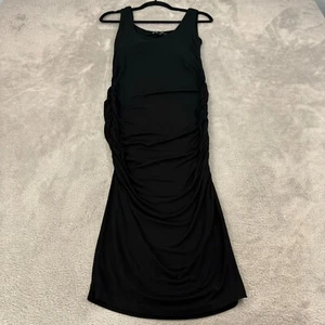 Isabella Oliver Maternity Dress Womens 2/ UK 10 Black Modal Ruched Sleeveless - Picture 1 of 12