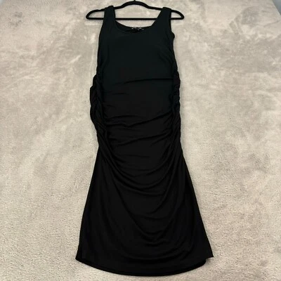 Isabella Oliver Maternity Dress Womens 2/ UK 10 Black Modal Ruched Sleeveless - Image 1 of 4