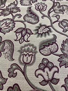 ZOFFANY CURTAIN/UPHOLSTERY FABRIC DESIGN "Deerfield" 1.5 METRES AUBERGINE/LINEN - Picture 1 of 3