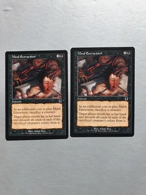 Mind Extraction x2, MTG Apocalypse (2001) Common Black Sorcery VNM - Image 1 of 2