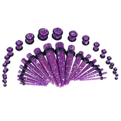24-36PCS Acrylic Ear Stretching Kit O Ring Taper Plug Set 14G-00G Beginner Gauge - Image 1 of 3