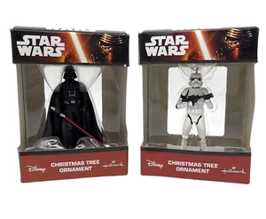 Set Of  2 Hallmark Star Wars  Holiday Ornament Disney Stormtrooper & Darth Vader - Picture 1 of 4