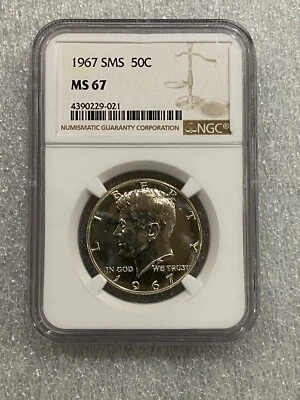 1967 U.S. Kennedy Half Dollar - SMS  NGC MS 67 (021) - Image 1 of 2