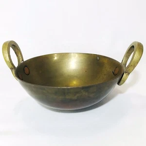 Vintage Messing Kadhai Mini Pfanne mit Griffen 4,25" Made in India - Bild 1 von 7