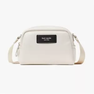 Kate Spade New York Small Puffed Crossbody Bag in Leather in White - Picture 1 of 8