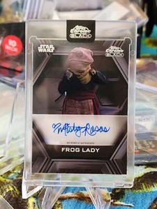 2022 Topps Star Wars Chrome Black Base Auto Misty Rosas-Frog Lady AB-MR