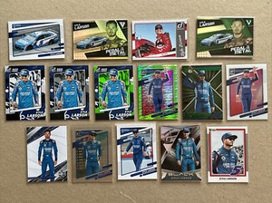 (15) Kyle Larson Cards, Race Kings Lime Green, Optic Lime Green, + 2 More Green