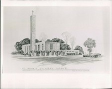 1954 Fotos Igreja Luterana St Johns Cleveland, OH Ward Conrad Arquitetos