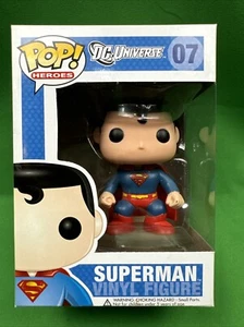 Funko Pop! SUPERMAN #07 Vinyl Figure VAULTED OG LARGE LETTERING RARE 2010 - Picture 1 of 6