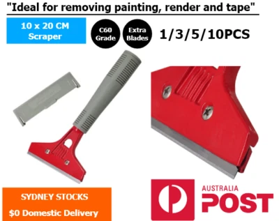 10CM Scraper Metal Razor Heavy Duty Blade for Wallpaper Paint Adhesive Render  - image 1 of 4