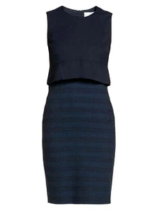NEU HUGO BOSS Damen Wolle Blau Ärmelloss Stretch Winter Kleid 34 40 42 44 $595 - Bild 1 von 8