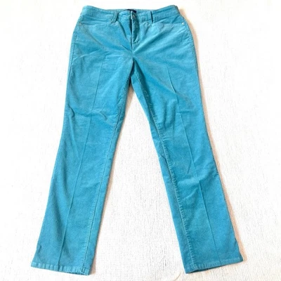 Pantalones de pana Talbots talla 10 azul verdoso simplemente favorecedores 5 bolsillos rectos Foto 1 de 4
