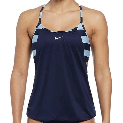 Nike Women's Swim Layered Tankini Size XL Midnight Navy NESSE269-450 - Image 1 of 4