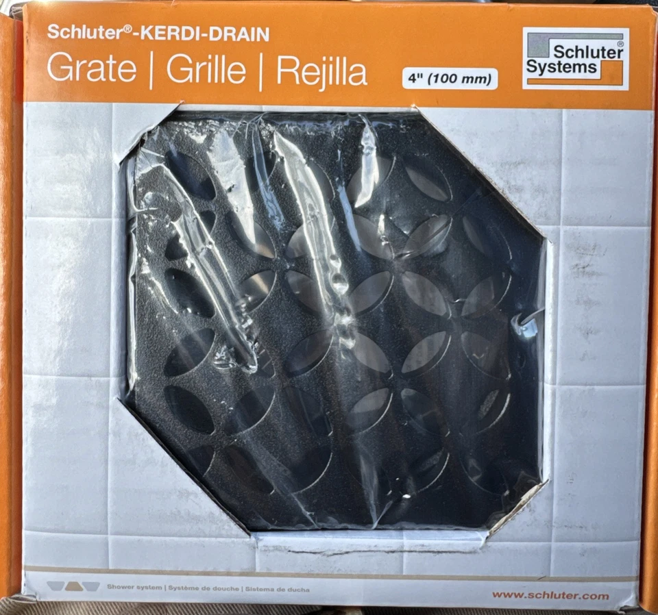 Schluter Systems Kdif4grkmgsd5 4" Matte Black Floral Drain Grate