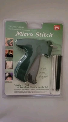 Nueva pistola de virar MicroStitch Crafters con 1200 sujetadores negro/blanco Foto 1 de 4