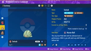 Pokemon Scarlet and Violet PSV - Shiny 6IV Swinub - Picture 1 of 3