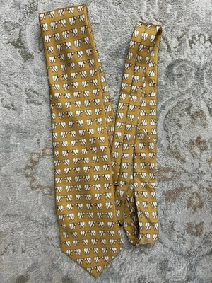 NUEVO CON ETIQUETAS DE COLECCIÓN Brooks Brothers Makers Seda Naranja Oso Polar Estilo Hermes Corbata Hecha en EE. UU. Foto 1 de 4