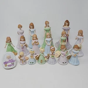 Enesco Growing Up Birthday Girls Full Set Baby - 16 Porcelain Figurines 80s - Picture 1 of 14