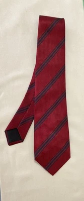 ZILLI made In France 100% Silk Red Striped Men’s Tie  - image 1 of 4