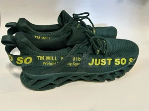Just So So Green And Yellow Tennis Shoes Running Shoes Men’s Size EUR 44 US 10 - Picture 1 of 7