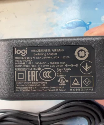 DSA-24PFM-12FCA120200 534-000804ACAdapter für Logitech Rally Kamera, 12V, 2A - Bild 1 von 2