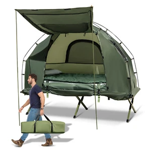 Faltbares Campingzelt Kinderbetten für 1 Personen mit Sonnenschutz, Luftmatratze, Luftkissen - Bild 1 von 10