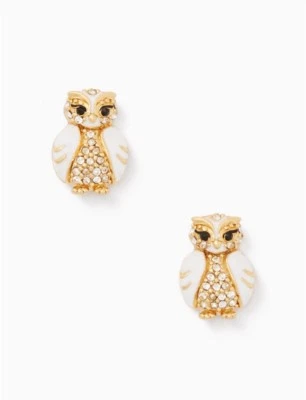 Aretes Kate Spade New York Chapados en Oro 12K Blanco Multi Estrella Búho Brillante Foto 1 de 4